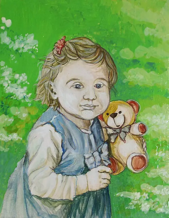 Ryszard Kostempski - "Constance with a teddy bear '