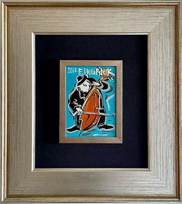 Edward Dwurnik - Kontrabasista (błękitny)