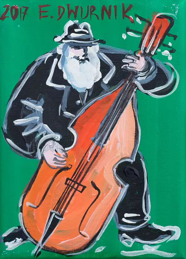 Edward Dwurnik - Kontrabasista (szmaragdowy)