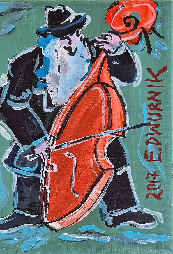 Edward Dwurnik - Kontrabasista (szmargdowy)