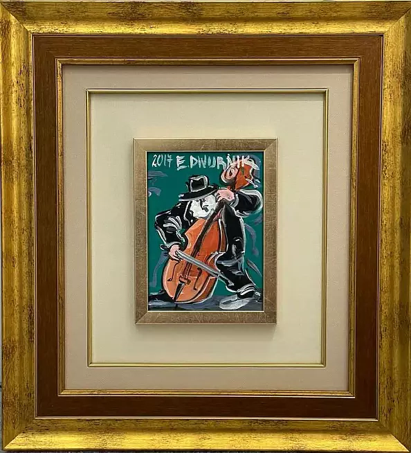 Edward Dwurnik - Double bass player (green)