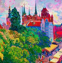 Anastasiia Kurkova, La Couronne de Gdańsk, Peinture à l'huile - toile, 70 x 50