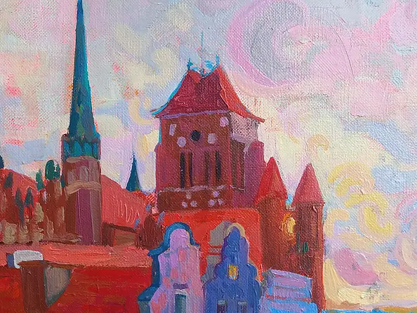 Anastasiia Kurkova, Korona Gdańska, Obraz olejny - płótno, 70 x 50