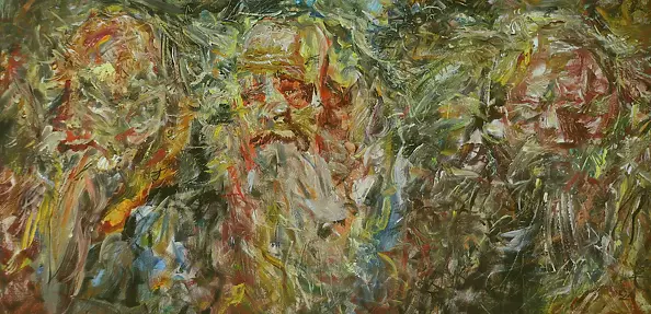 Eryk Maler - Old man, three portraits, 60x120, 2021