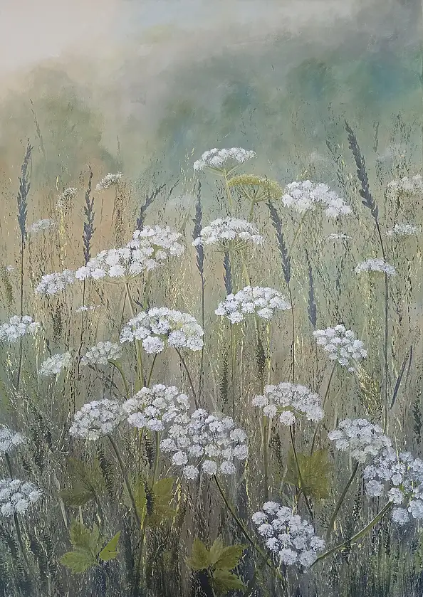 Luba Santkiewicz, Prati di pizzo, Dipinto acrilico - tela, 50 x 70