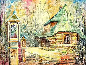   - Kościółek i kapliczki w sanockim skansenie