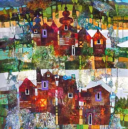Alicja Słaboń Urbaniak, Kościółek na wyspie, Obraz olejny - płótno, 50 x 60