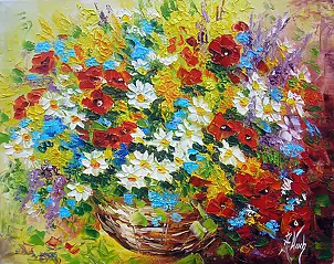 Anna Wach - Un cesto di fiori selvatici