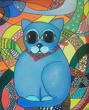 Hanna Sobecka - Blue cat