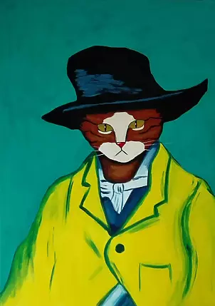 Aleksander Poroh - Kot. Obraz inspirowany dziełem Vincenta van Gogha