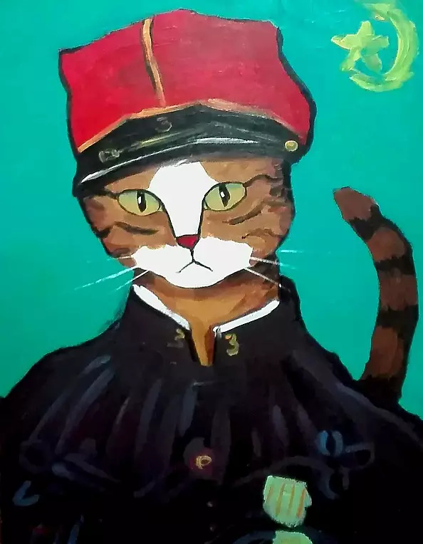 Aleksander Poroh - Kot. Obraz inspirowany dziełem Vincenta van Gogha