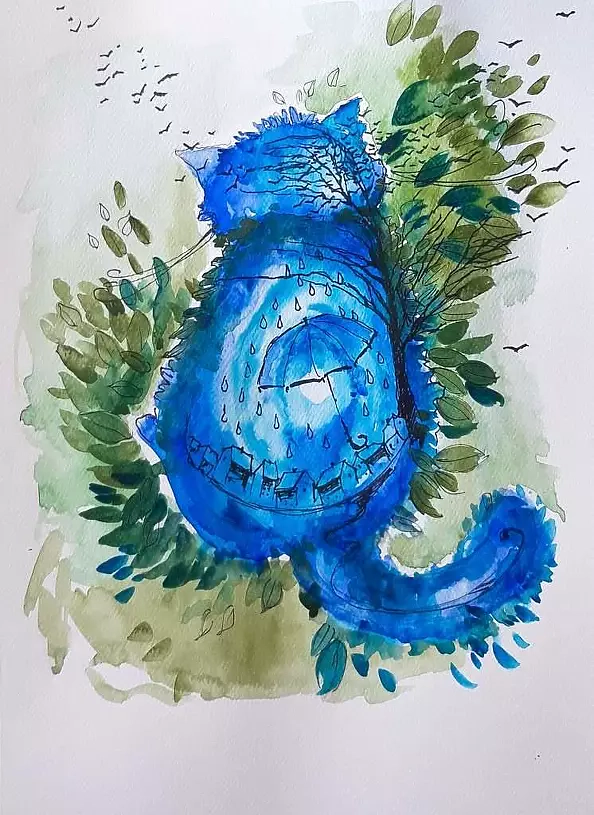 Adriana Laube - "Rainy Cat"