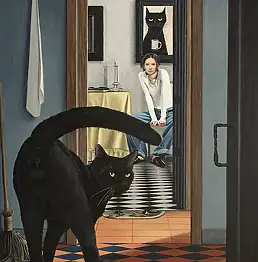Nataliya Bagatskaya, Kot, który wybrał mój dom, Obraz akrylowy - płótno, 80 x 100