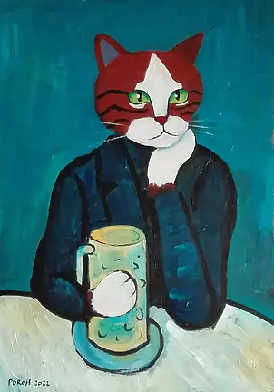 Aleksander Poroh - Katze nach Picasso