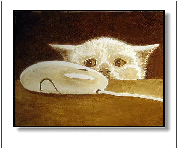 Jolanta Dusza - A cat with a mouse