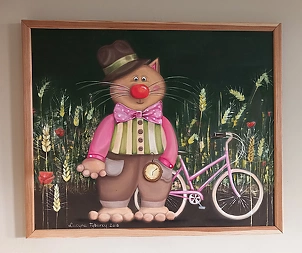 Lucyna Tyburcy - Cat with a bicycle