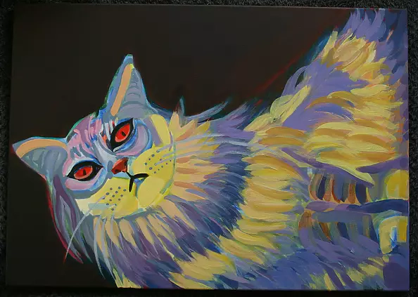 Mariola Paulina Żylińska Jestadt - A cat with fire-eyes.