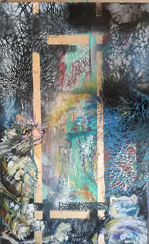 Anna Borcz, Chaton, Peinture à l'huile - toile, 40 x 60
