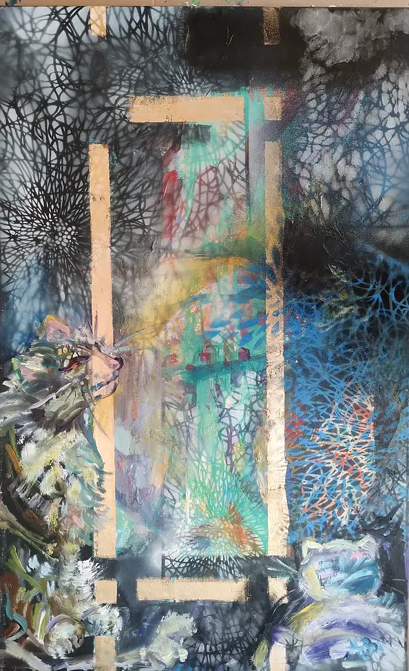 Anna Borcz, Chaton, Peinture à l'huile - toile, 40 x 60