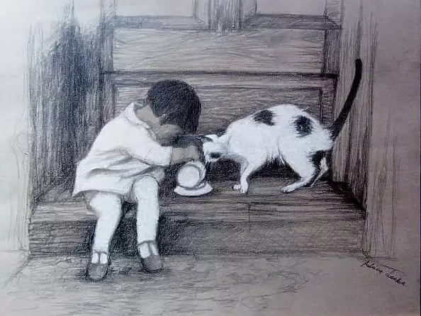 Adriana Laube - Kitten and milk