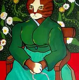 Aleksander Poroh, Кошка. Картина, вдохновленная творчеством Винсента Ван Гога., Акрилова картина - холст, 60 x 80