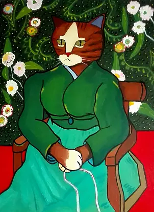 Aleksander Poroh - Katze. Malerei inspiriert von der Arbeit von Vincent van Gogh