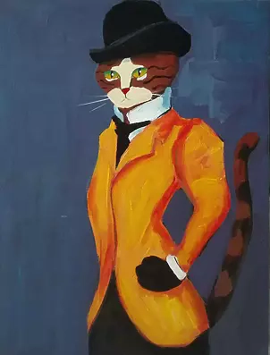 Aleksander Poroh - Eine Katze nach Modigliani