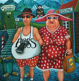 Jacek Lipowczan, Ковальски на отдыхе, Масляная картина - дошка, 50 x 65