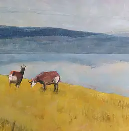 Anna Sąsiadek, Tatragebirge Acryl auf dem Brett, Acrylgemälde - Platte, 70 x 40