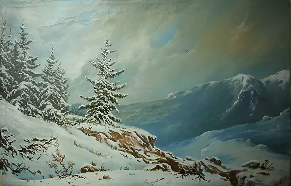 Jacek Stryjewski - Winter landscape with spruce trees