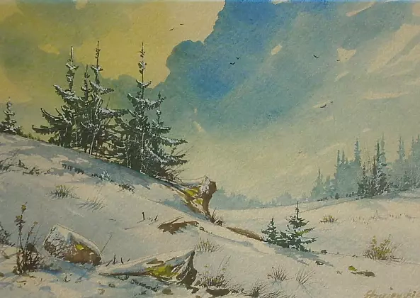 Jacek Stryjewski - Krajobraz mazowiecki o zachodzie