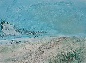 Magdalena Waszkiewicz - Krajobraz nadmorski z zimą w tle