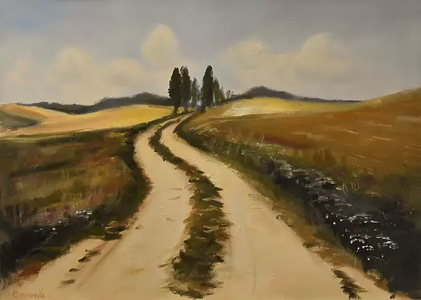 Krzysztof Kloskowski - Polish landscape - autumn road through the fields