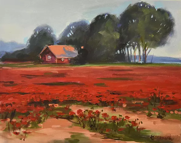 Krzysztof Kloskowski - Krajobraz polski - pole maków