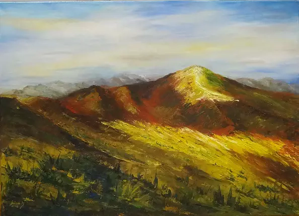 Maria Sularz - Krajobrazy polskie - Bieszczady, Połonina Caryńska