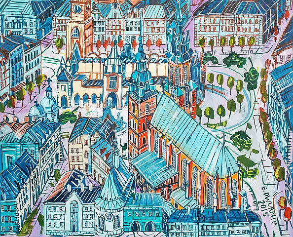 Edward Dwurnik - Kraków - OBRAZ OLEJNY