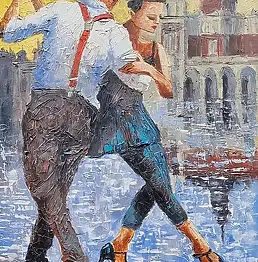 Marlena Łozińska, Краковское танго, Масляная картина - холст, 80 x 60
