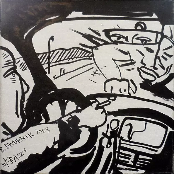 Edward Dwurnik -  hole drilled