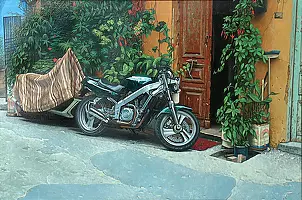 Andrzej A Sadowski - Kreta-Chania-uliczka z dwoma motocyklami