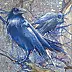 Krzysztof Trzaska - "Raven and Ducks" Diptychon - zwei Gemälde