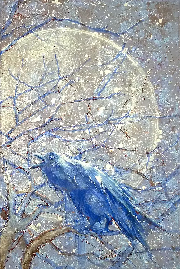 Krzysztof Trzaska - "Kruk i kawki" dyptyk - dwa obrazy