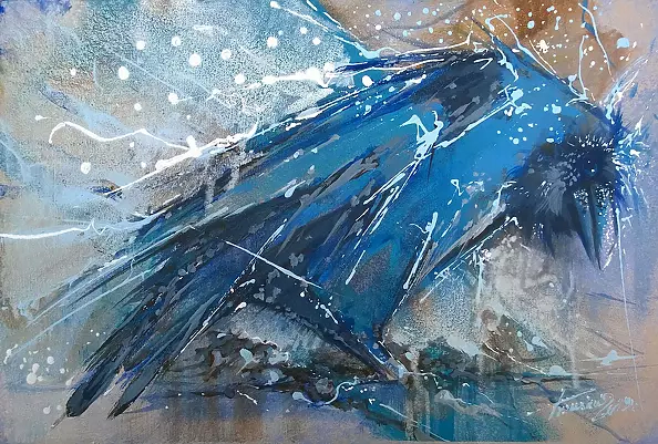 Krzysztof Trzaska - "Kruk" z cyklu "Ptaki"