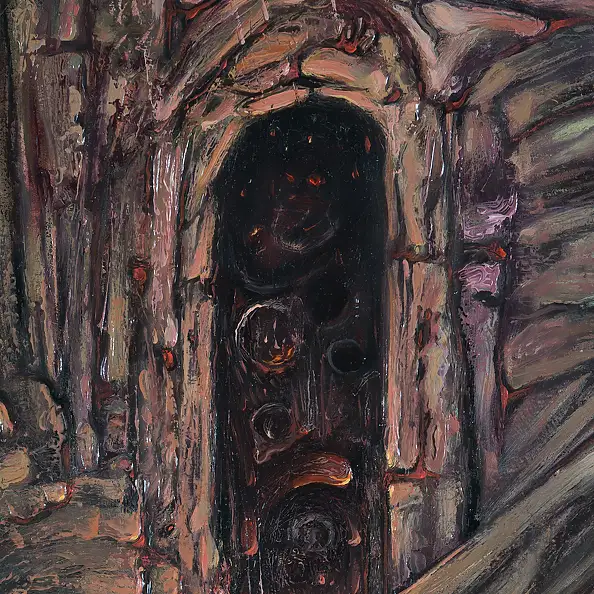 Wojciech Pater, Kryształ Przemian Mistrza Siu-Uo – Dezintegracja, Obraz olejny - płyta, 90 x 44