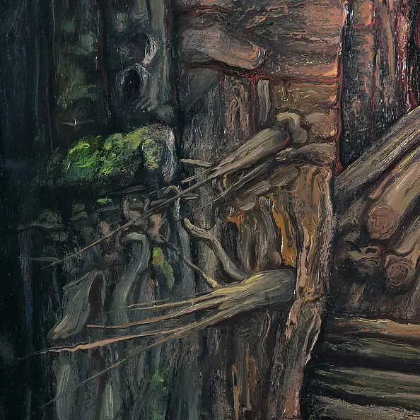 Wojciech Pater, Kryształ Przemian Mistrza Siu-Uo – Dezintegracja, Obraz olejny - płyta, 90 x 44