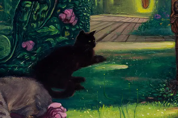 Wojciech Pater, Kryształ Przemian Mistrza Siu-Uo – Przemiana Trzecia - Przejście między Ogrodami przez Przedgórze Sudeckie, Obraz olejny - płyta, 80 x 60