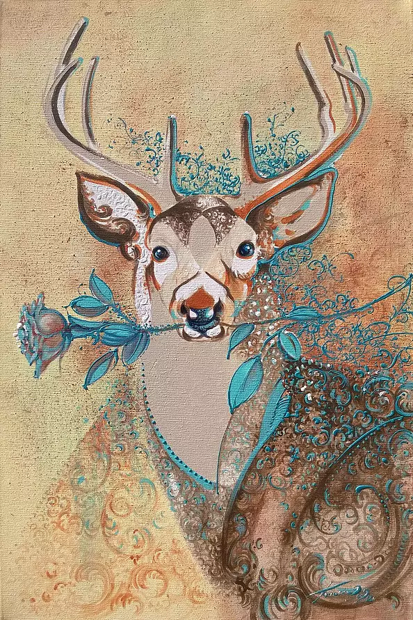 Krzysztof Trzaska - Krzysztof Trzaska, Blue Rose painting, acrylic/canvas, 60x40