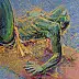 Krzysztof Trzaska - Krzysztof Trzaska, tableau Icarus de la série Mythologies, acrylique / toile, 100x100, 2014 Krzysztof Trzaska, tableau Icarus de la série Mythologies, acrylique / toile, 100x100, 2014
