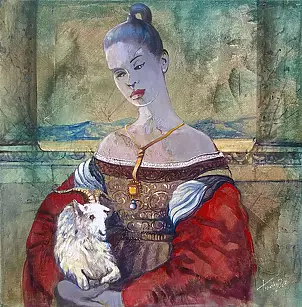   - Krzysztof Trzaska, painting Capricorn from the series Signs of the Zodiac, acrylic / canvas, 50x50, 2018