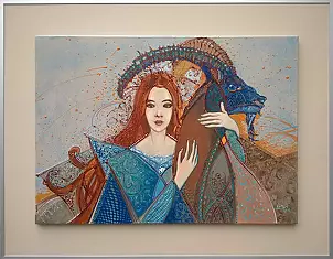   - Krzysztof Trzaska, painting "Capricorn" from the series "Signs of the Zodiac", acrylic on canvas, 50x70 (in a 70x90 display frame)