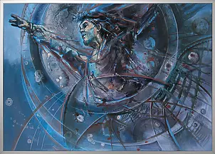 Krzysztof Trzaska - Krzysztof Trzaska, painting "Titan's Flight", oil / plate, 50x70, 2014